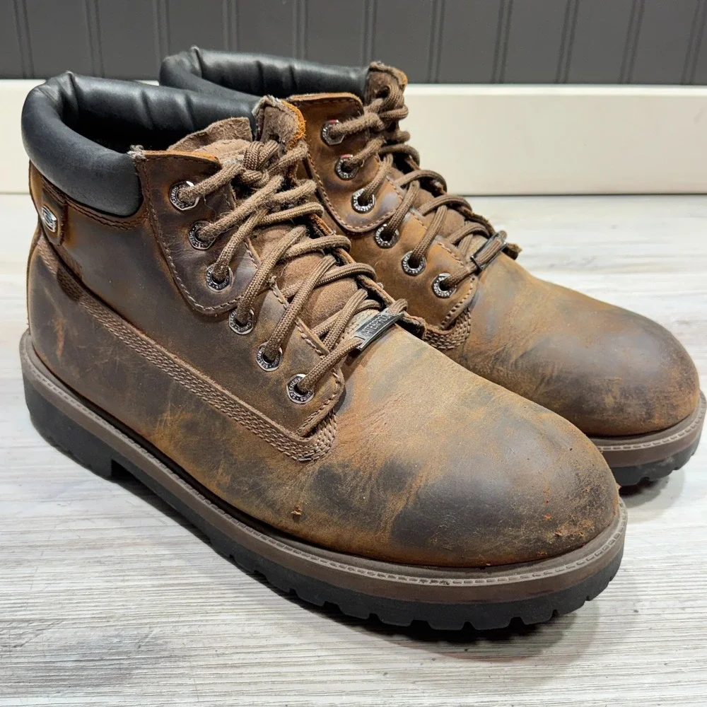 Skechers‎ Sergeants-Verdict Waterproof Boots Men's Sz 11 Dark Brown 4442 CDB